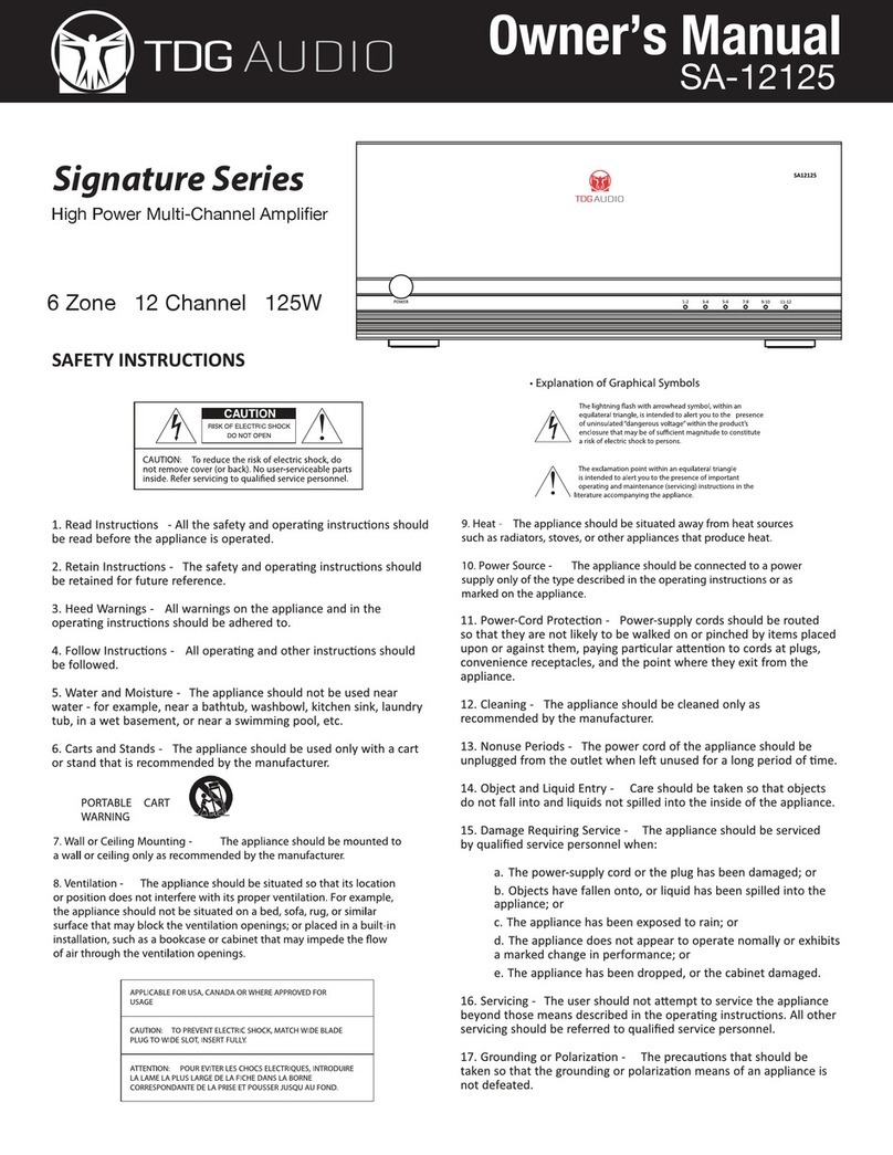 TDG AUDIO Signature Series User manual