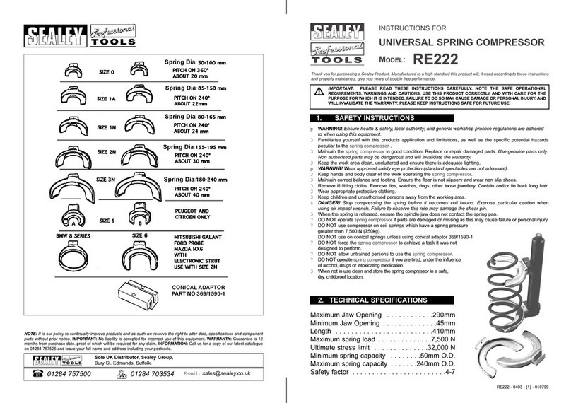 Sealey RE222 User manual