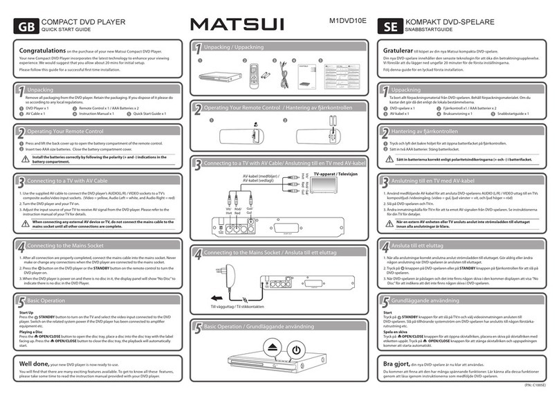 Matsui M1DVD10E User manual