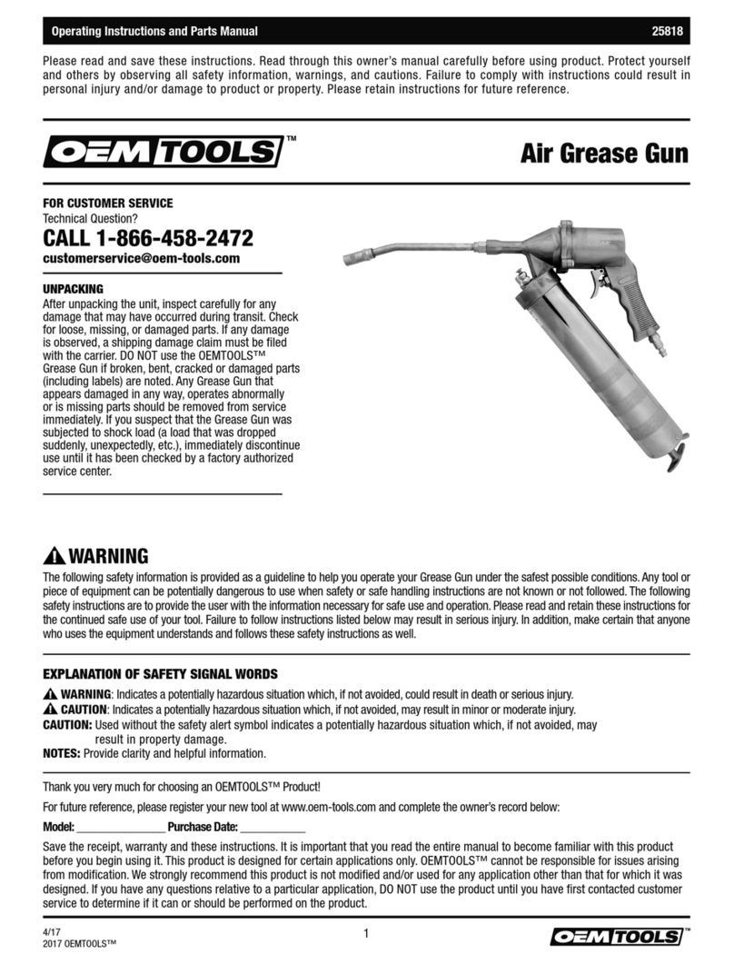 OEM Tools 25818 Operating instructions and parts manual