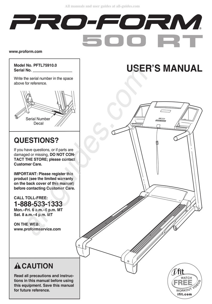 Pro-Form 500 RT User manual Pro-Form 500 RT User manual