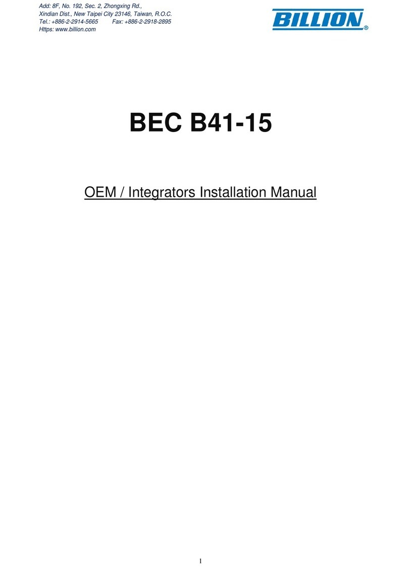 Billion BEC B41-15 User manual Billion BEC B41-15 User manual