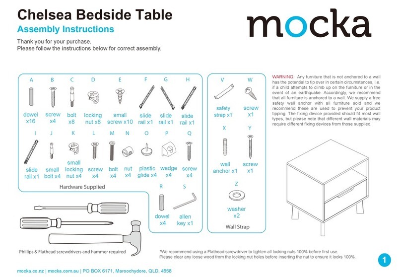 Mocka Chelsea Bedside Table Assembly instructions Mocka Chelsea Bedside Table Assembly instructions