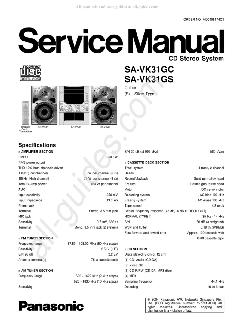 Panasonic SA-VK31GC Service manual