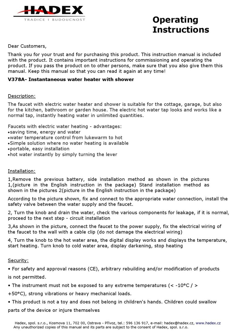 Hadex V378A operating instructions
