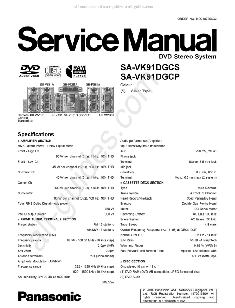 Panasonic SA-VK91DGCS Service manual