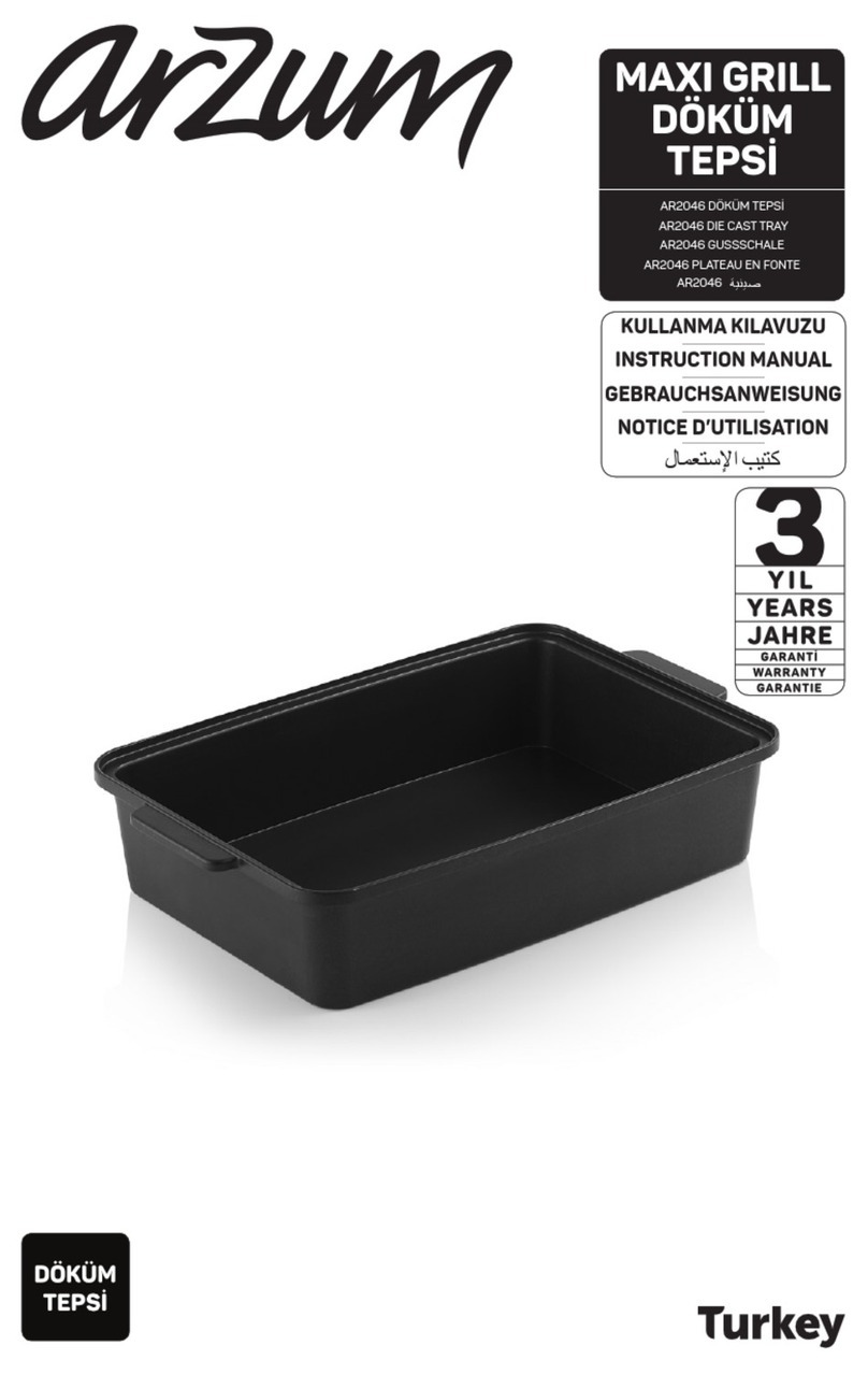 Arzum MAXI GRILL DIE CAST TRAY AR2046 instruction manual