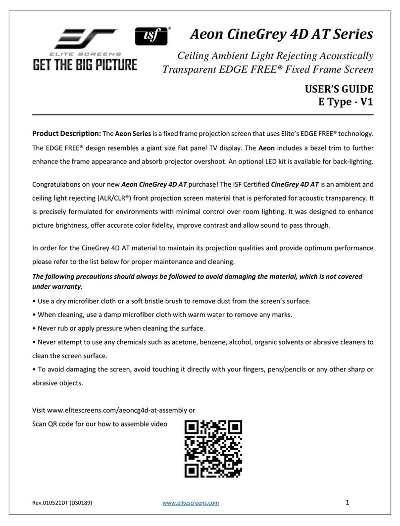 Elite Screens EDGE FREE Aeon CineGrey 4D AT Series User manual
