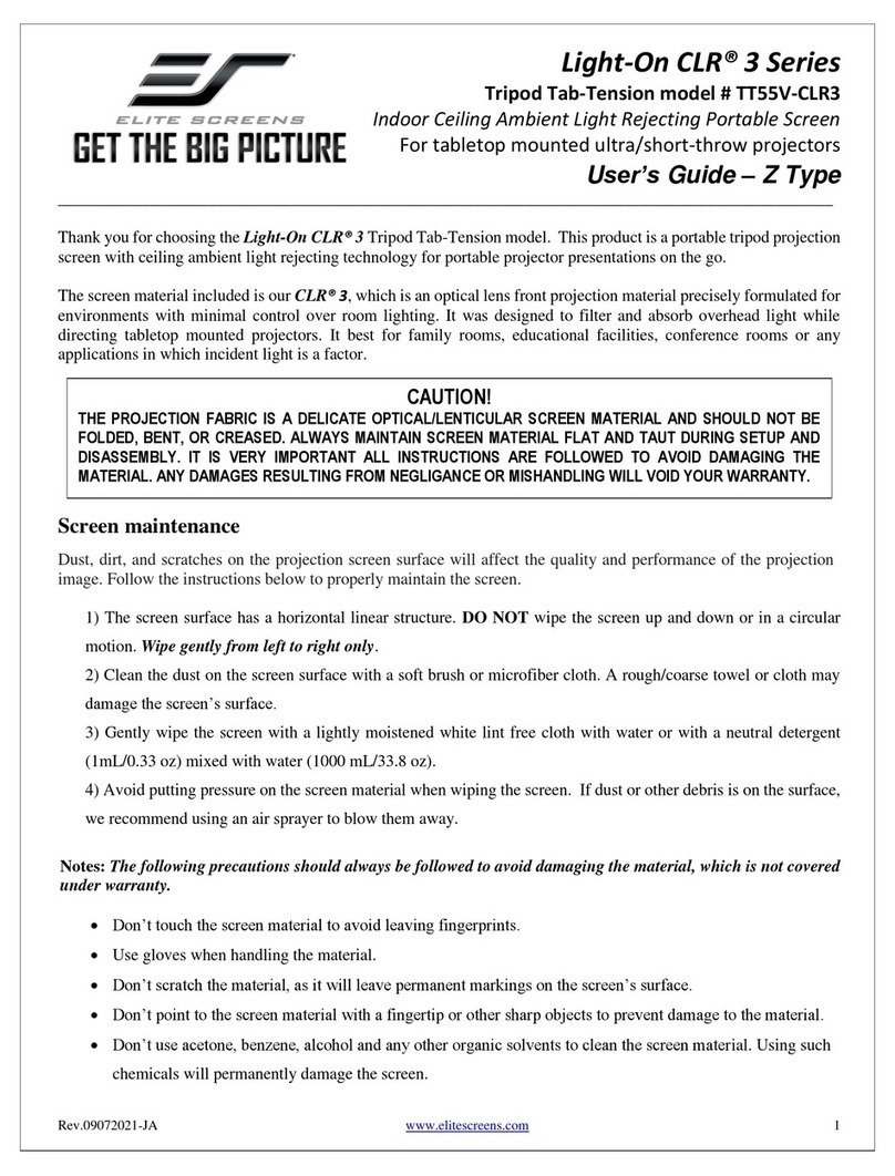Elite Screens Light-On CLR 3 Series User manual