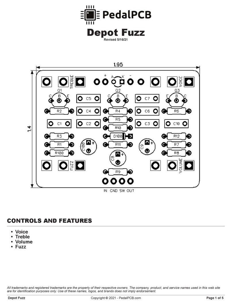 PedalPCB Depot Fuzz Quick start guide