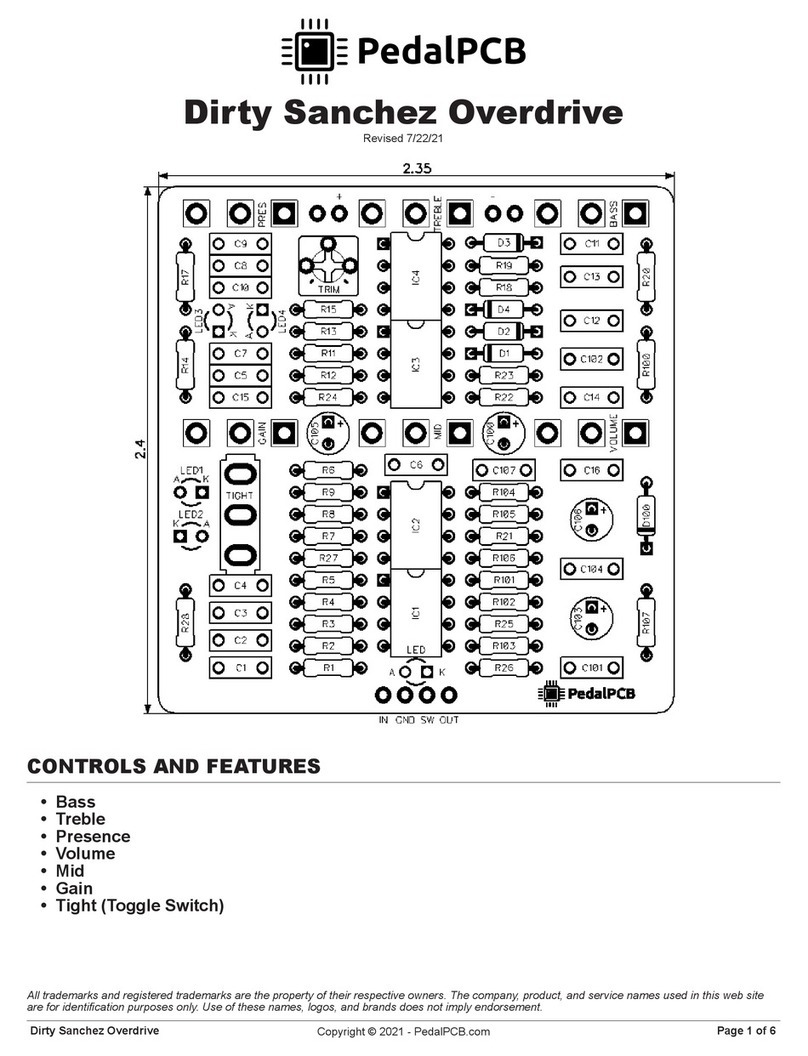PedalPCB Dirty Sanchez Overdrive Quick start guide