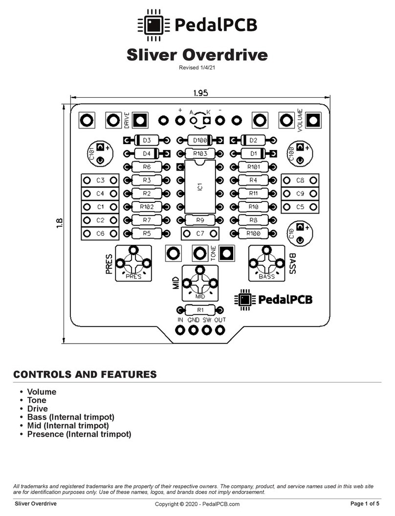 PedalPCB Sliver Overdrive Quick start guide