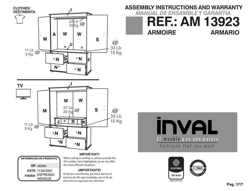 Inval AM 13923 Assembly Instructions and Warranty Inval AM 13923 Assembly Instructions and Warranty