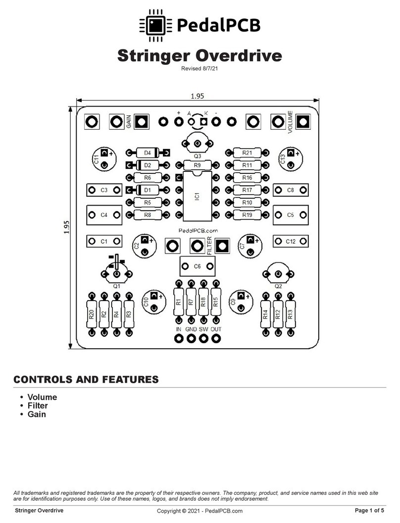 PedalPCB Stringer Overdrive Quick start guide PedalPCB Stringer Overdrive Quick start guide