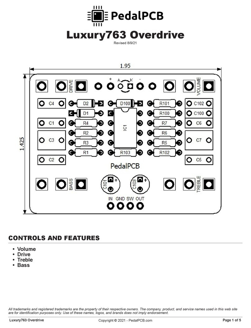 PedalPCB Luxury763 Overdrive Quick start guide PedalPCB Luxury763 Overdrive Quick start guide