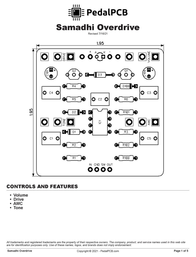 PedalPCB Samadhi Overdrive Quick start guide PedalPCB Samadhi Overdrive Quick start guide