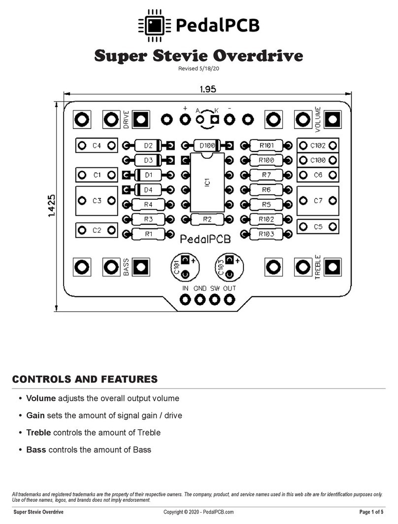 PedalPCB Super Stevie Overdrive Quick start guide