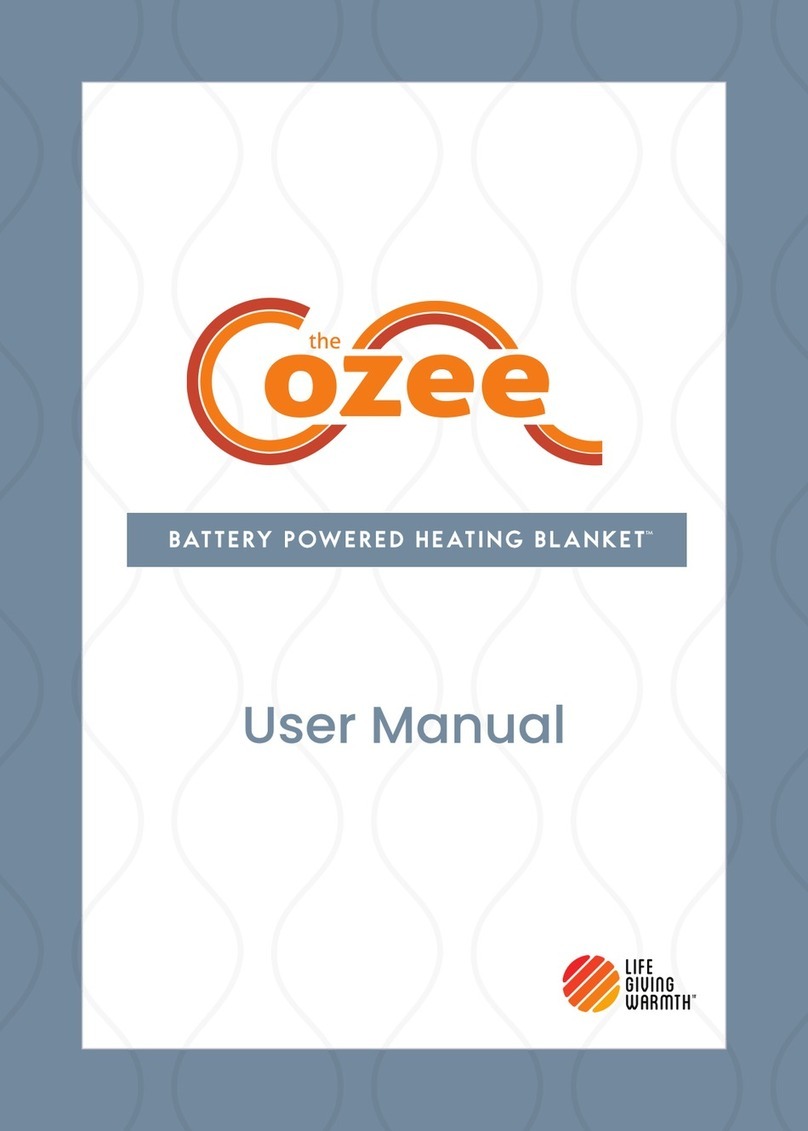 Life Giving Warmth Cozee BATTERY POWERED HEATING BLANKET user manual