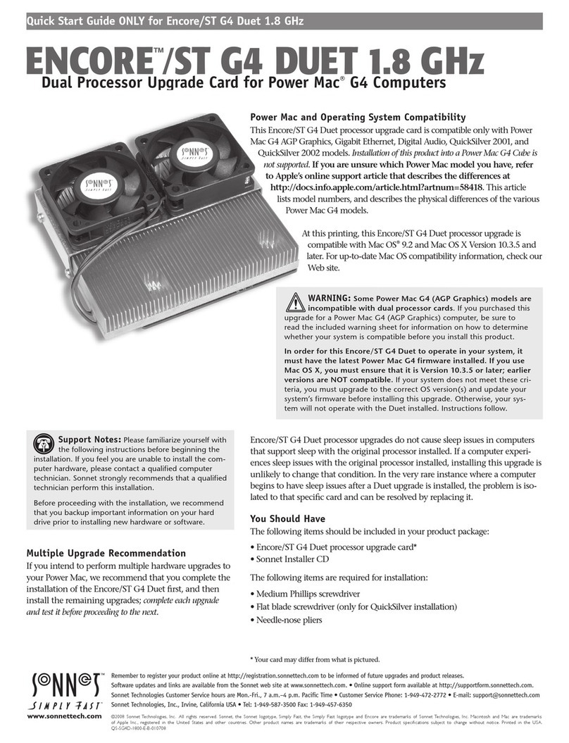 Sonnet Encore ST G4 quick start guide
