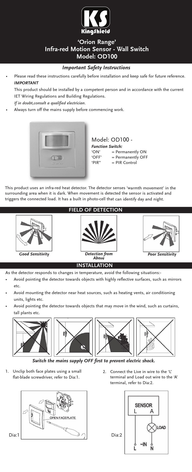 Green Brook KingShield Orion Range quick start guide