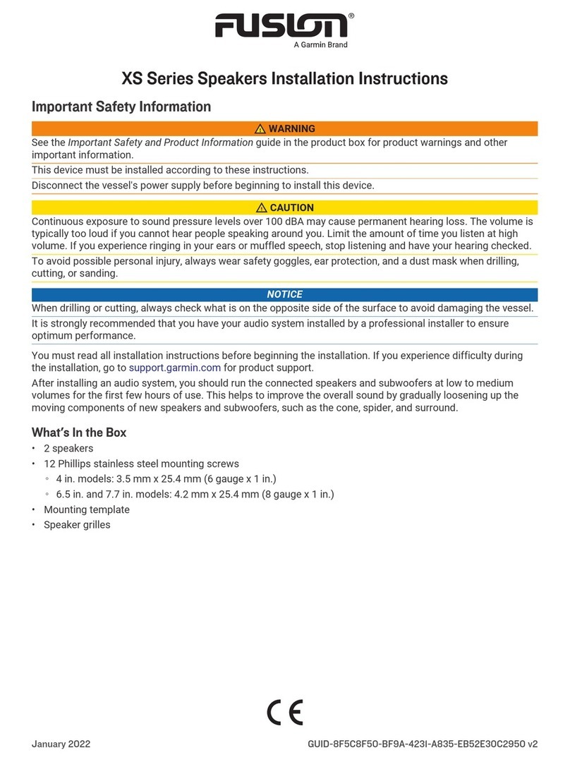 Garmin FUSION XS Series installation instructions