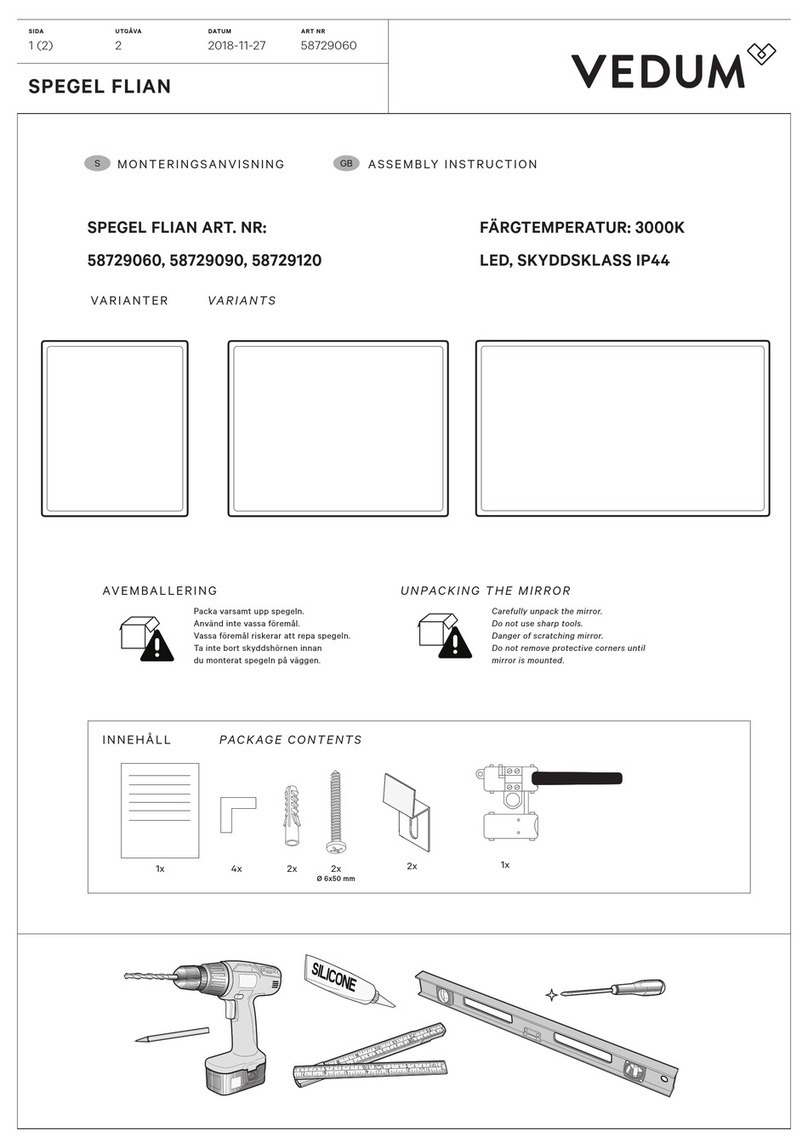 VEDUM SPEGEL FLIAN 58729060 User manual