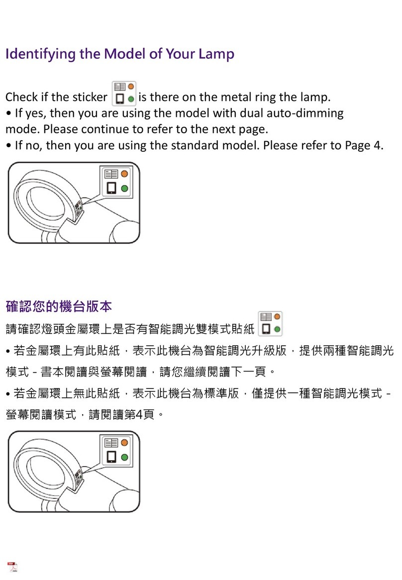 BenQ e-Reading lamp quick start guide