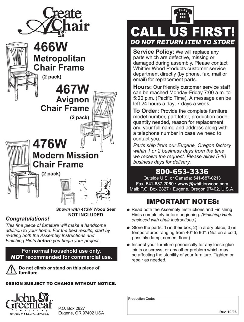 John Greenleaf Create Achair Metropolitan 466W quick start guide