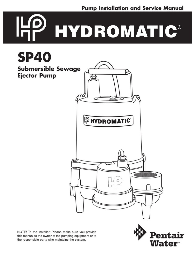 Pentair Hydromatic SP40 Series Supplement Pentair Hydromatic SP40 Series Supplement
