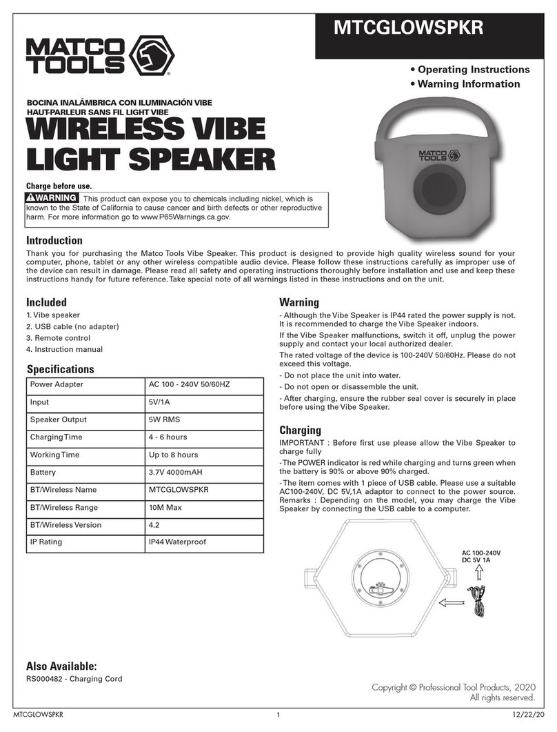 Matco Tools MTCGLOWSPKR User manual