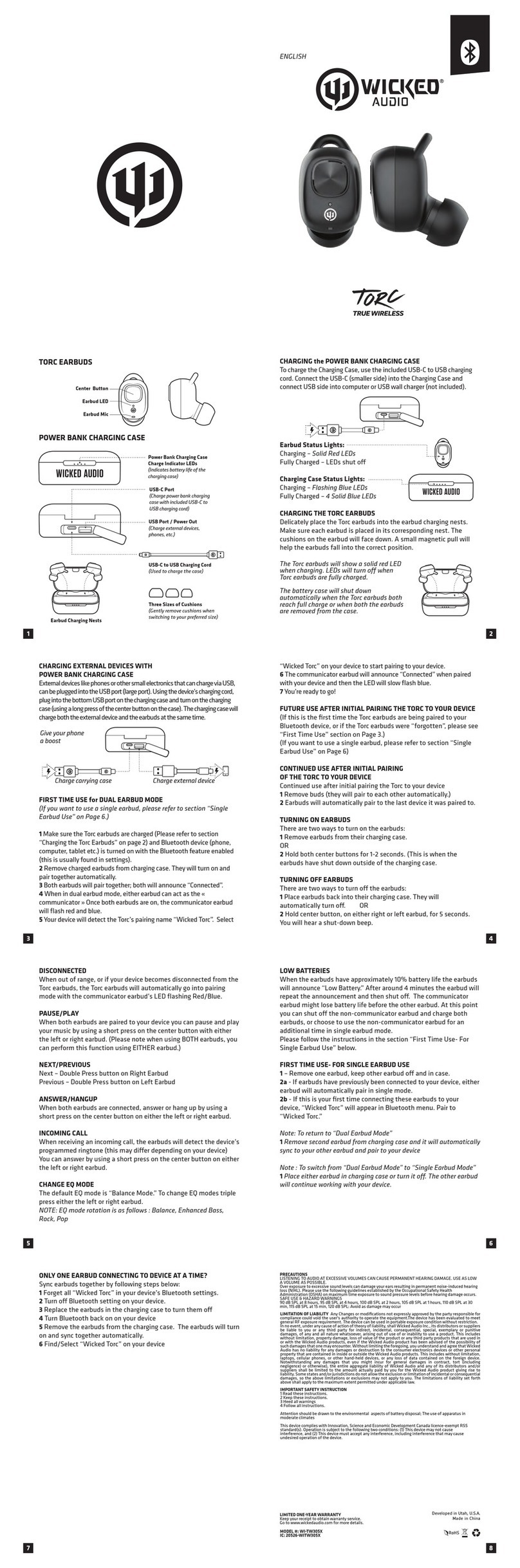 WICKED AUDIO TORC manual