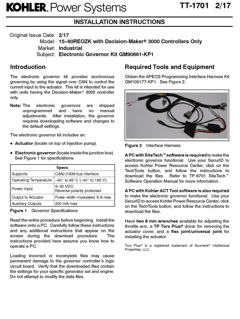 Kohler 15-60REOZK User manual