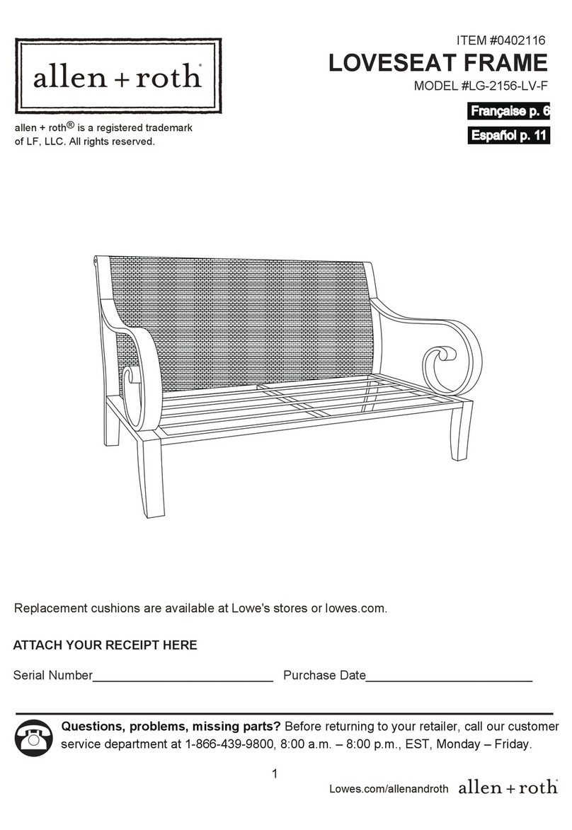 Allen + Roth LOVESEAT FRAME LG-2156-LV-F User manual
