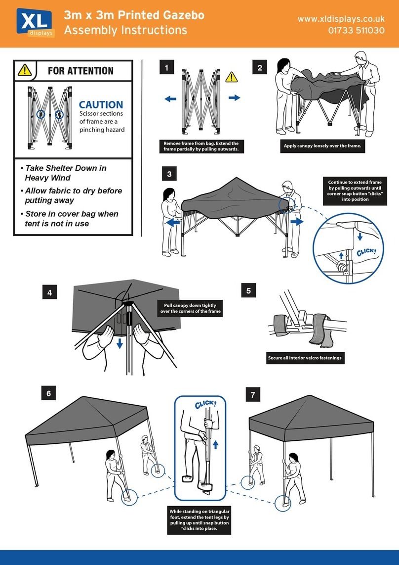 XL displays 3m x 3m Printed Gazebo Assembly instructions