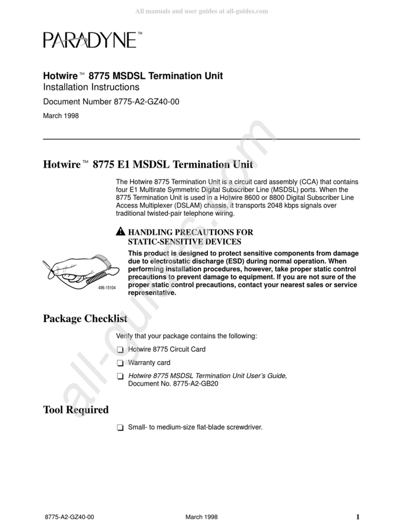Paradyne Hotwire 8775 MSDSL User manual Paradyne Hotwire 8775 MSDSL User manual