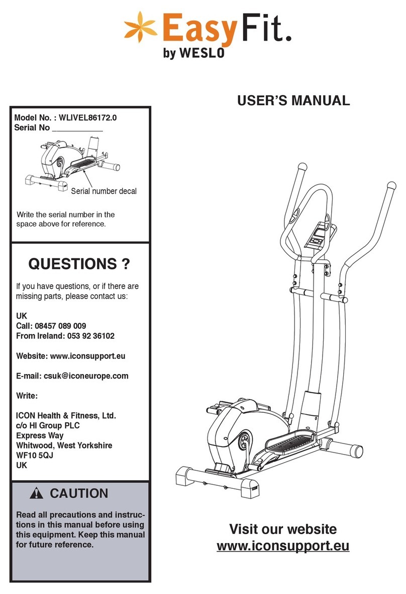 Weslo EasyFit WLIVEL86172.0 user manual