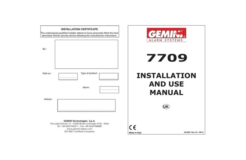 Gemini 7709 Installation and use manual