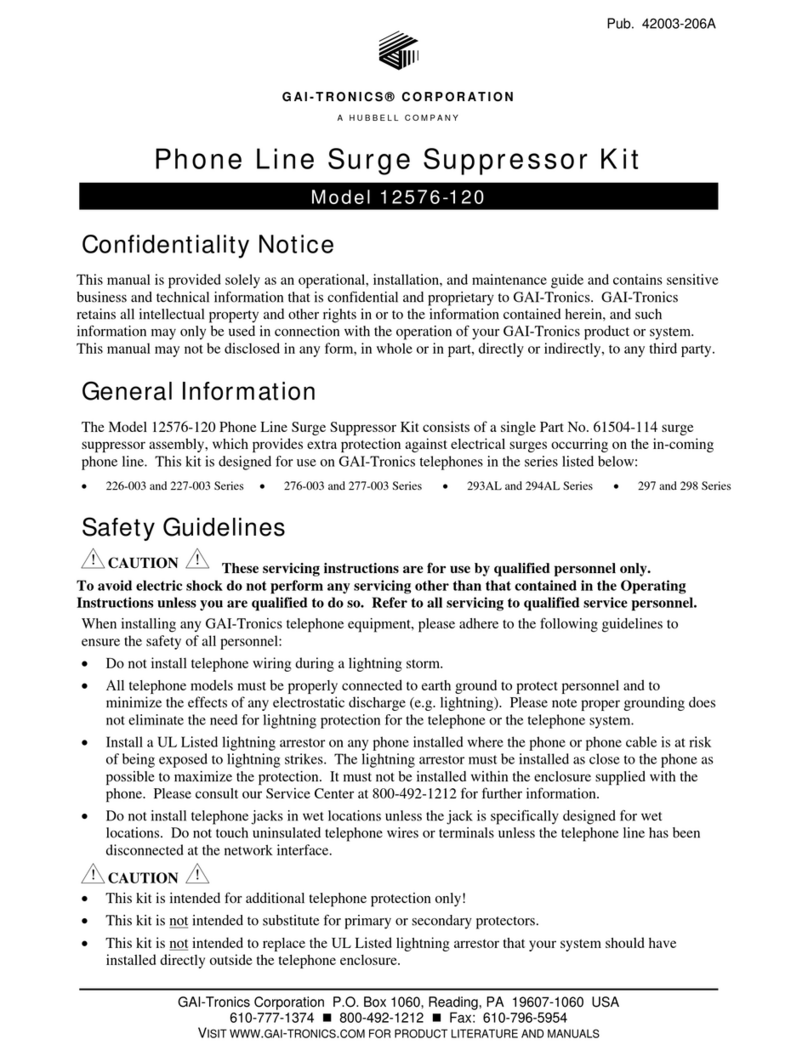 Hubbell GAI-TRONICS 12576-120 quick start guide