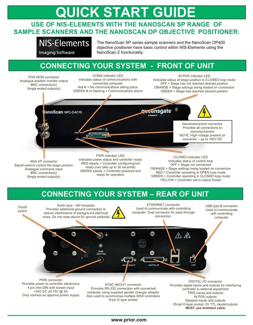 Prior NANOSCAN SP Series quick start guide