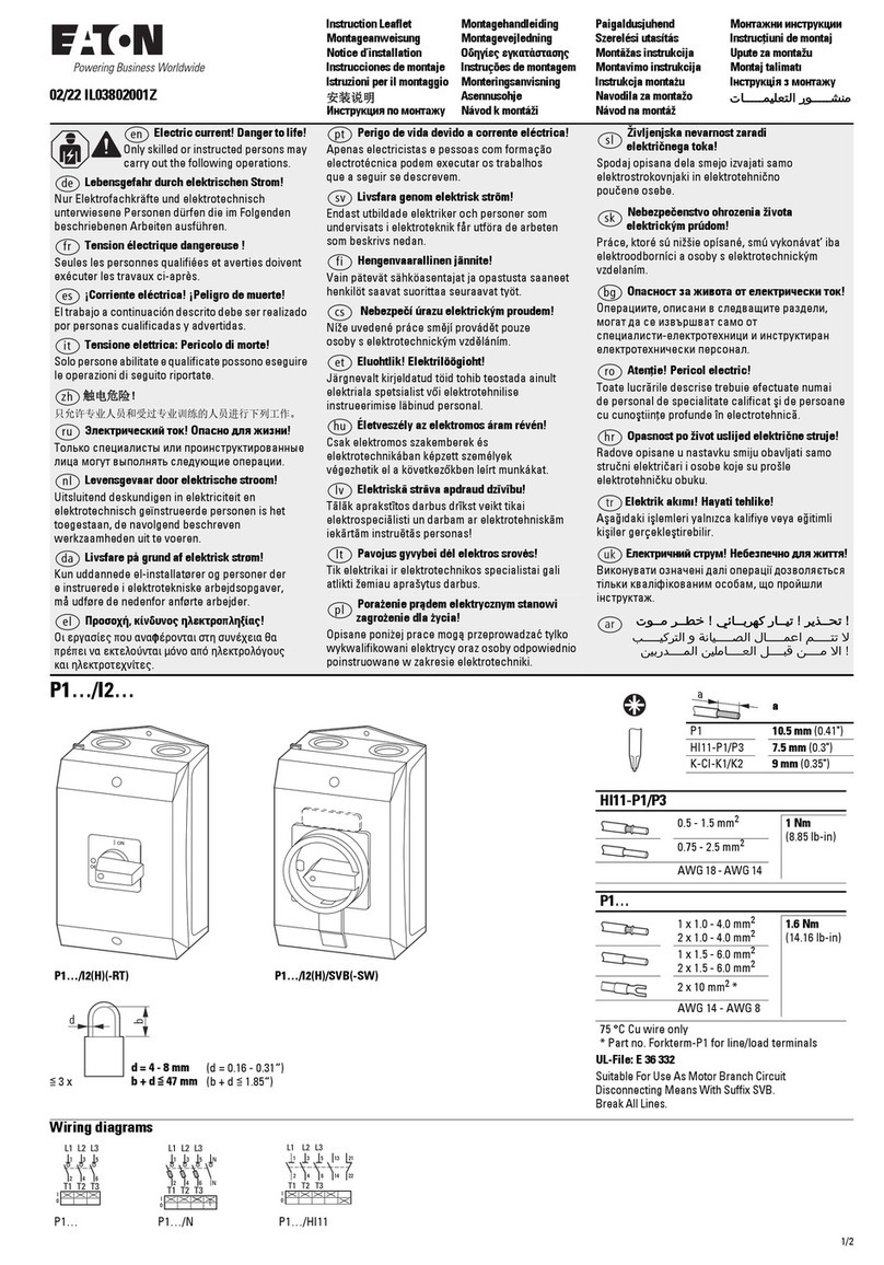 Eaton P1 /I2 Series Instruction leaflet