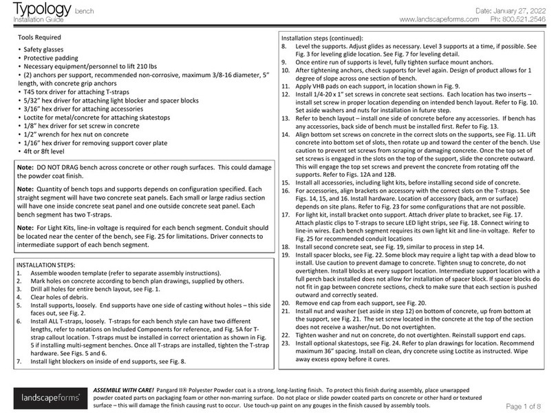 Landscape Forms Typology 800.521.2546 installation guide