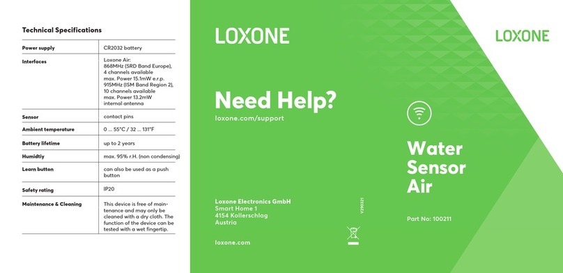 LOXONE Water Sensor Air quick start guide