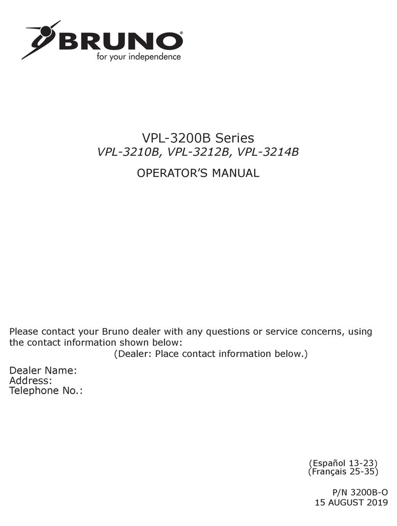 Bruno VPL-3200B Series Operator's manual