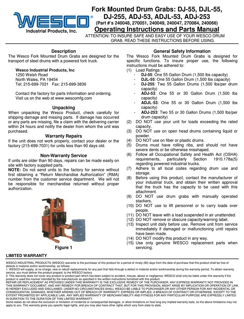 Wesco DJ-55 Operating instructions and parts manual