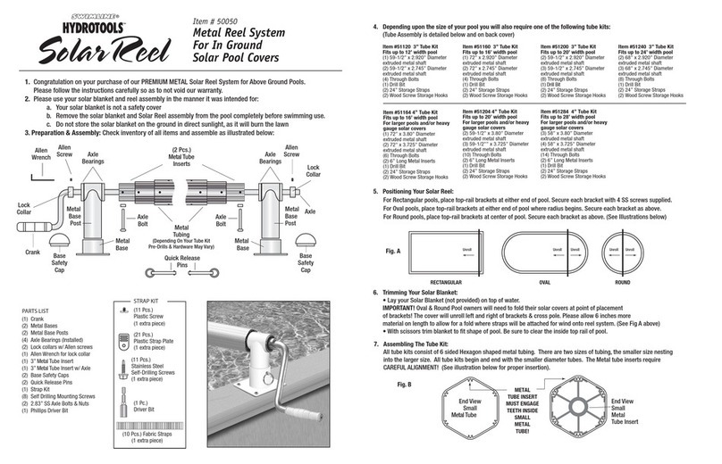 Swimline HYDROTOOLS Solar Reel User manual