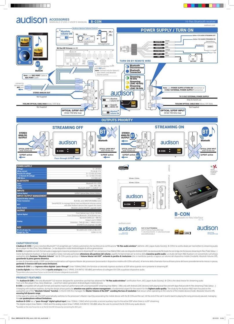 Audison B-CON User manual