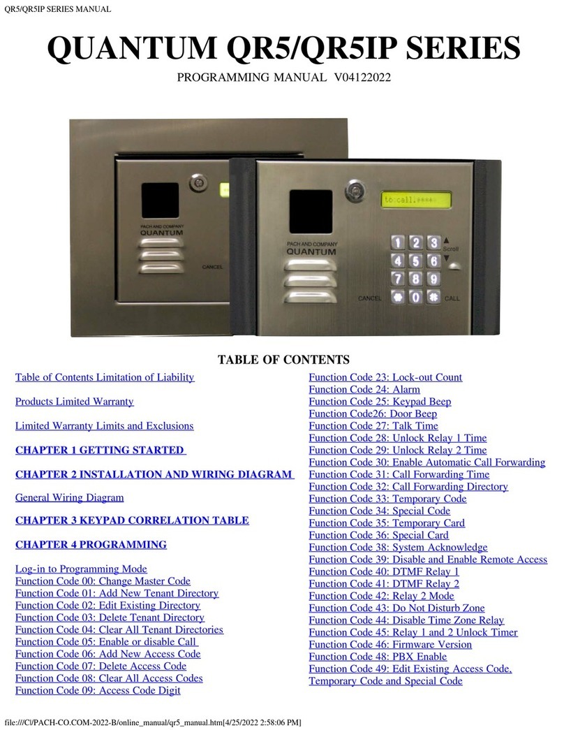 PACH & COMPANY Quantum QR5 Series Owner's manual