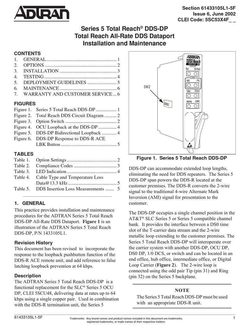 ADTRAN Total Reach DDS-DP 5 Series Instruction Manual