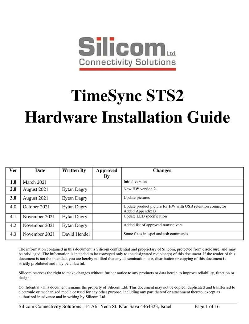 silicom TimeSync STS2 Hardware installation guide