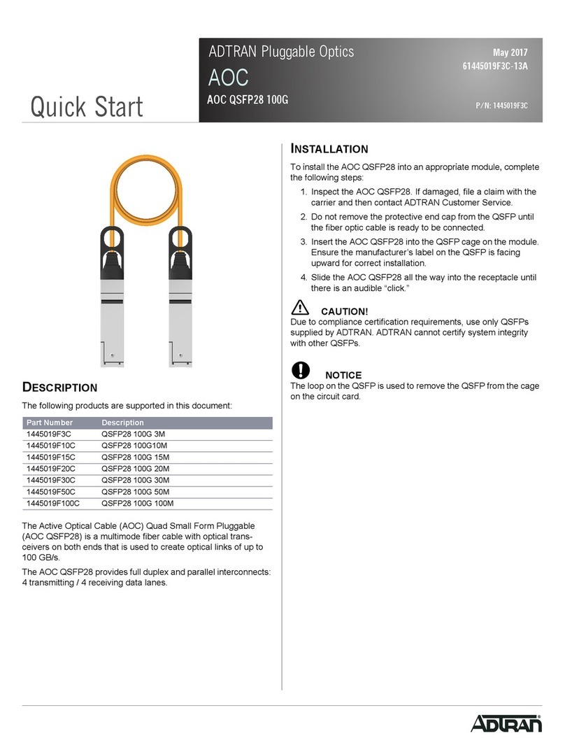ADTRAN AOC QSFP28 100G AOC QSFP28 100G 3M User manual ADTRAN AOC QSFP28 100G AOC QSFP28 100G 3M User manual
